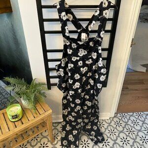 Smash + Tess Black Floral tapered leg Jumpsuit / Overalls